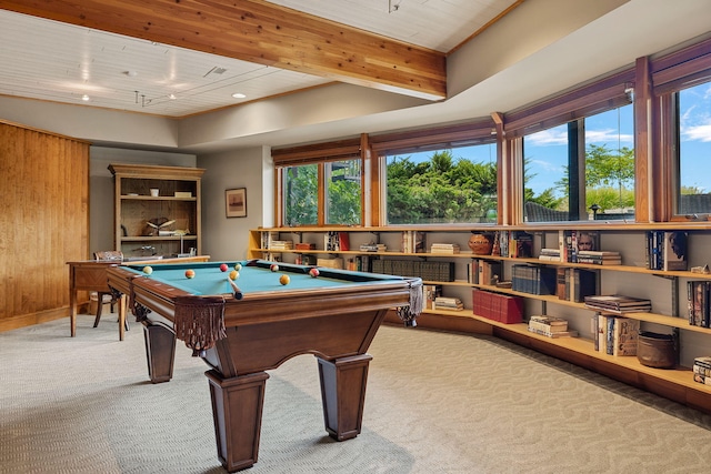 5788 M 63, Coloma, MI 49038 - playroom with baseboards, carpet floors, pool table, and plenty of natural light