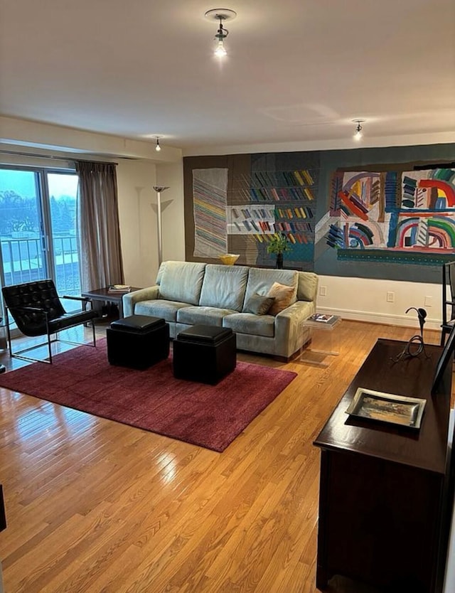 living room with light wood-style flooring