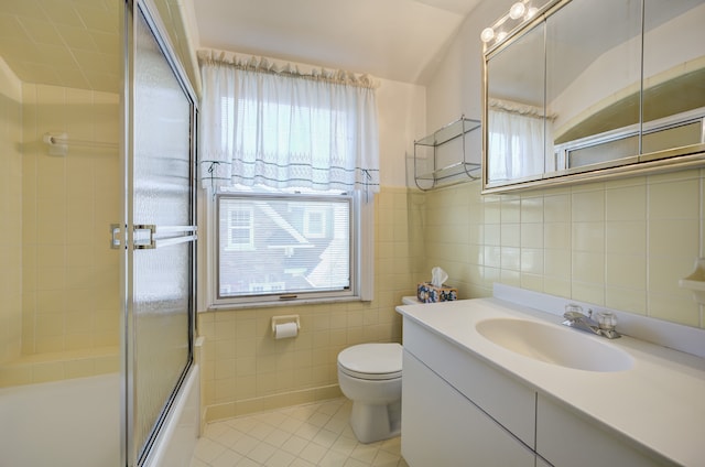 20 Oxford Blvd, Pleasant Ridge, MI 48069 - full bath featuring tile patterned floors, tile walls, a wealth of natural light, and vanity