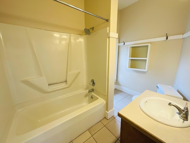 323 N Marshall Ave, Marshall, MI 49068 - full bath with vanity, baseboards, tile patterned flooring, and bathtub / shower combination