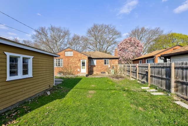 view of yard with fence