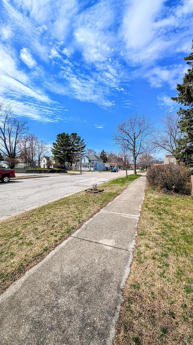 view of road with sidewalks