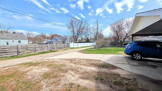 view of yard featuring fence
