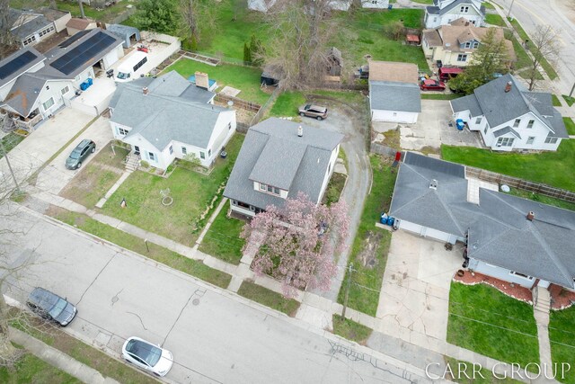 bird's eye view with a residential view