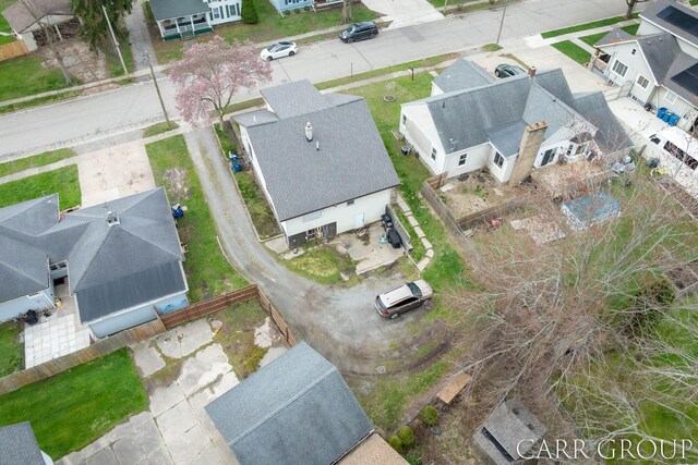 bird's eye view with a residential view