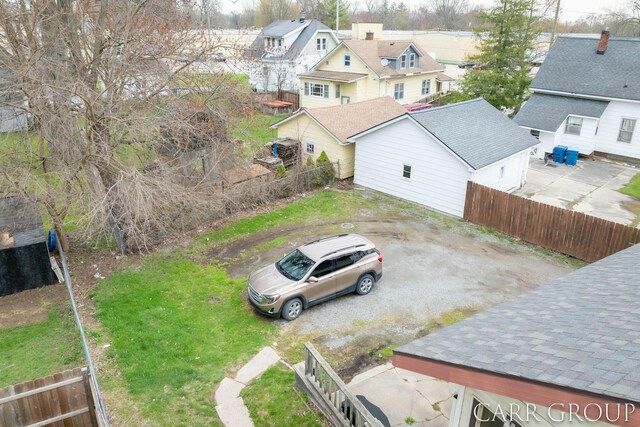 aerial view with a residential view