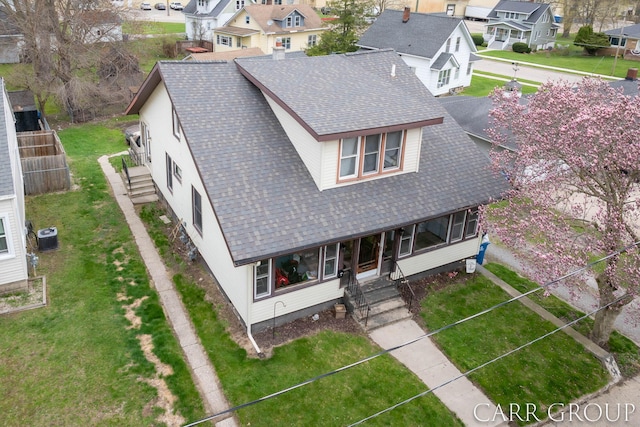 aerial view featuring a residential view