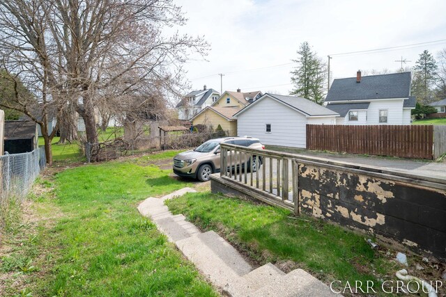 view of yard featuring fence