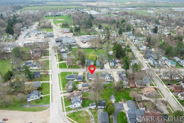 drone / aerial view with a residential view
