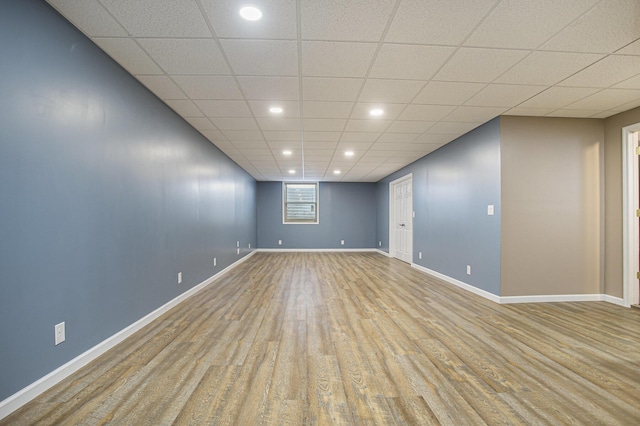 17026 H Dr S, Marshall, MI 49068 - interior space featuring recessed lighting, wood finished floors, a drop ceiling, and baseboards