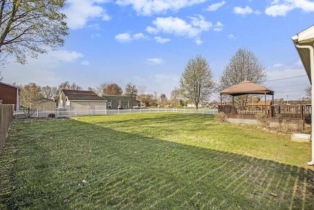 17026 H Dr S, Marshall, MI 49068 - view of yard featuring a fenced backyard and a gazebo