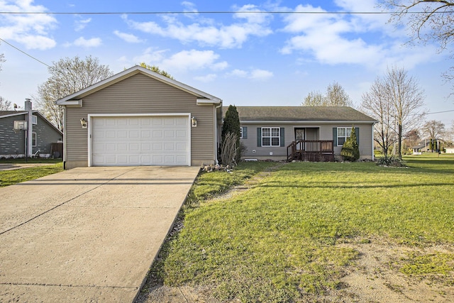 17026 H Dr S, Marshall, MI 49068 - single story home with driveway, a garage, cooling unit, and a front yard