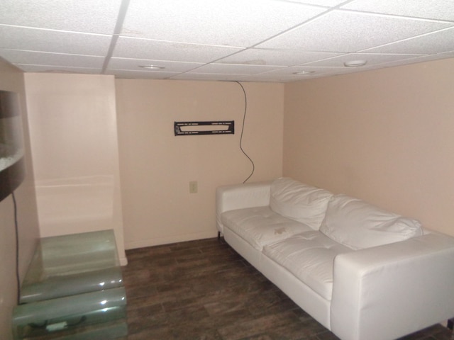 1353 N Gulley Rd, Dearborn Heights, MI 48127 - living area with wood finished floors and a drop ceiling