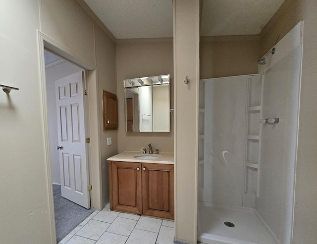 2401 Schippers Ln, Kalamazoo, MI 49048 - full bathroom featuring vanity, tile patterned flooring, and a stall shower