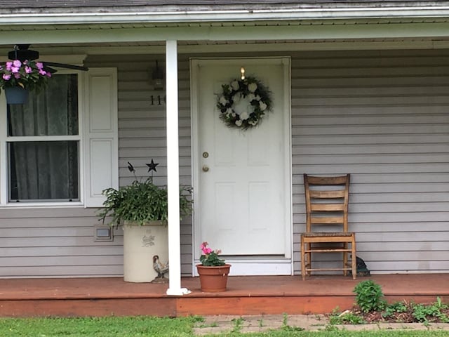 110 Dayton St, Homer, MI 49245 - property entrance with a porch