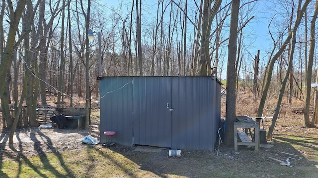 view of shed