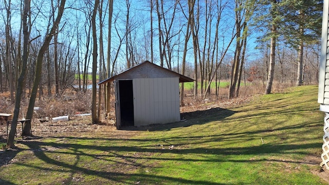 view of shed