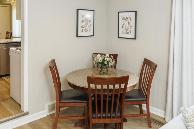 11630 Mcclumpha Rd, Plymouth, MI 48170 - dining space with visible vents, light wood-type flooring, and baseboards