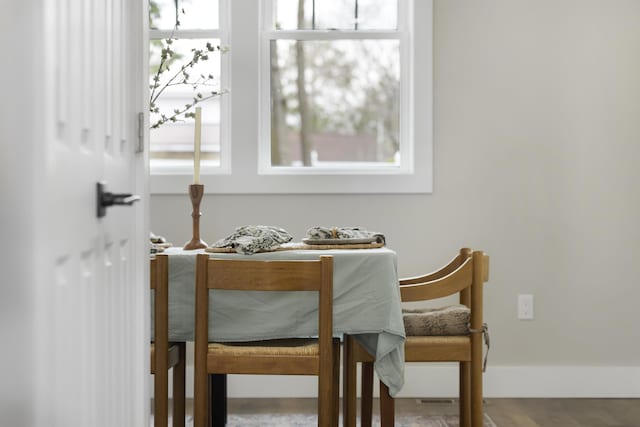 view of dining space