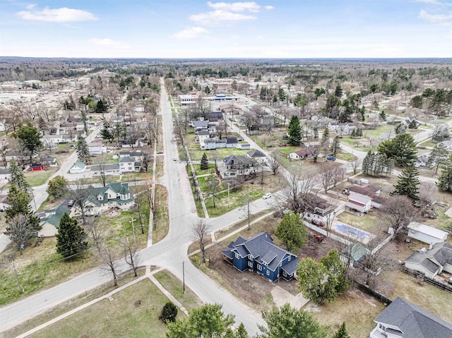 aerial view with a residential view