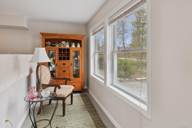 sitting room featuring baseboards