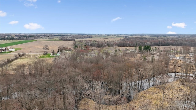drone / aerial view featuring a rural view
