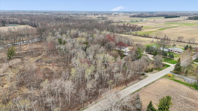 aerial view with a rural view