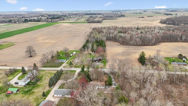 drone / aerial view with a rural view