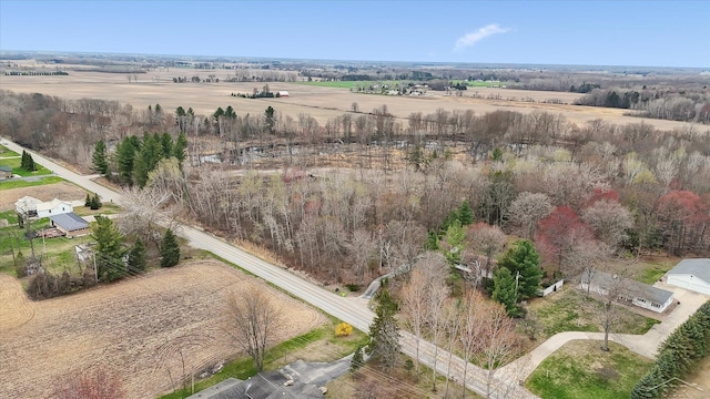 bird's eye view featuring a rural view