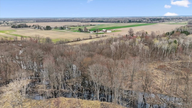 drone / aerial view featuring a rural view