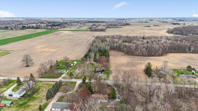 aerial view with a rural view