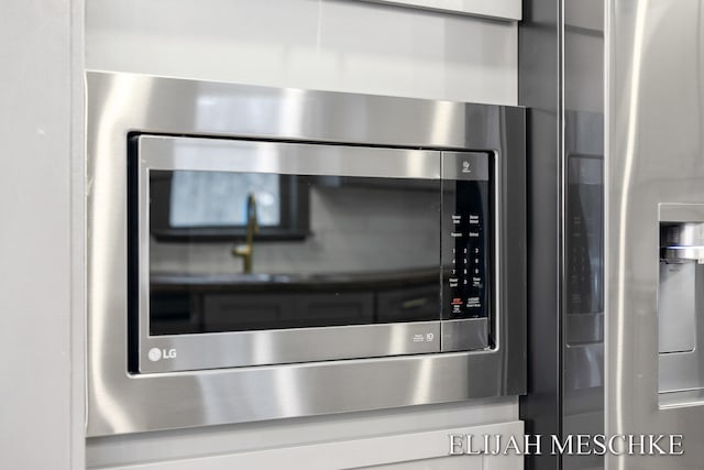 details with stainless steel microwave