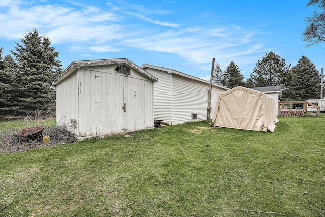 view of shed