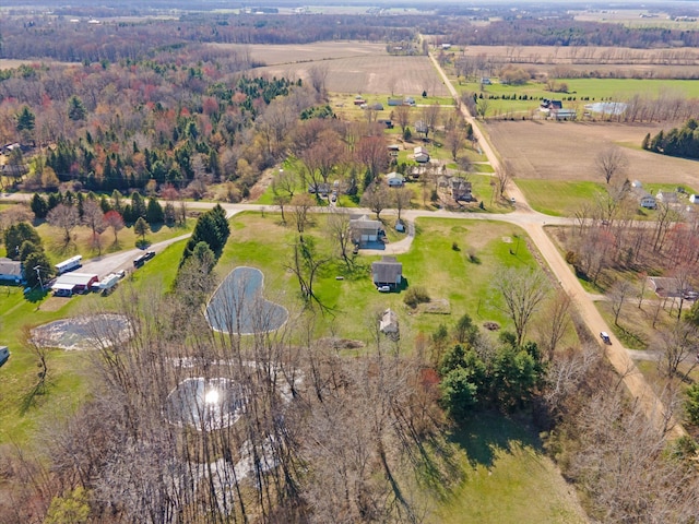 drone / aerial view with a rural view