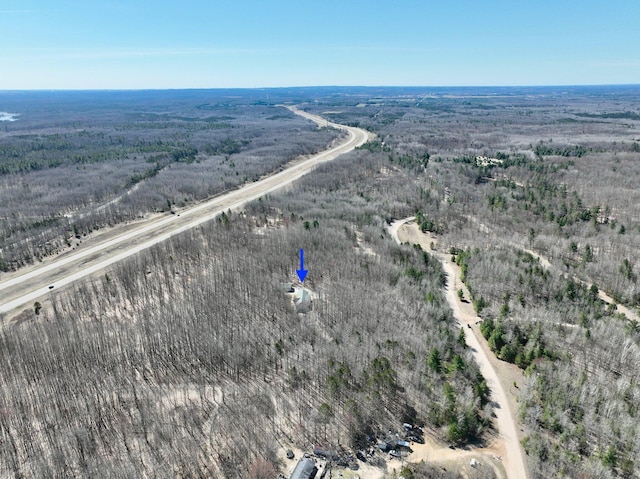 aerial view with a rural view