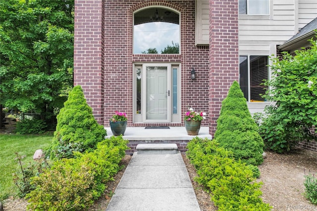 50477 Edith St, Chesterfield, MI 48047 - view of exterior entry featuring brick siding