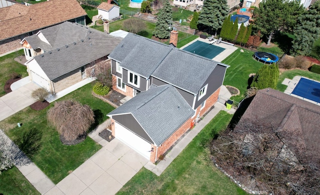 birds eye view of property featuring a residential view