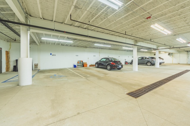 view of parking garage
