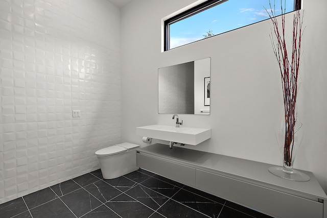 bathroom with a sink and toilet
