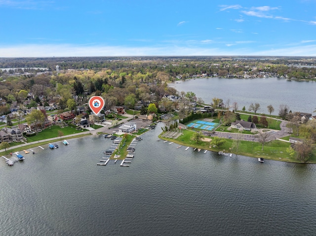 2331 Ferndale Ave, Sylvan Lake, MI 48320 - aerial overview of property's location featuring a nearby body of water