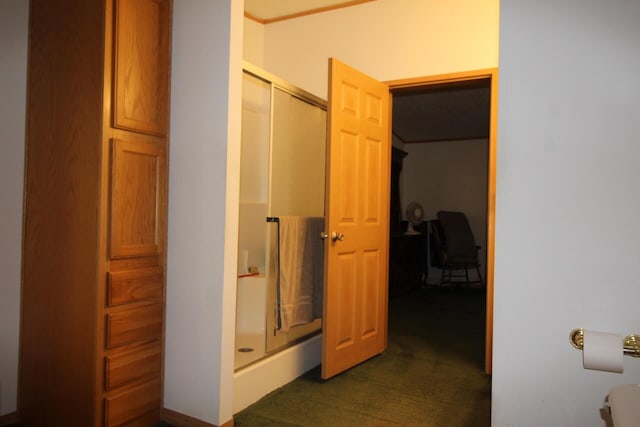 full bathroom featuring a stall shower