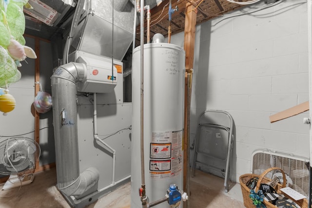 utilities featuring gas water heater