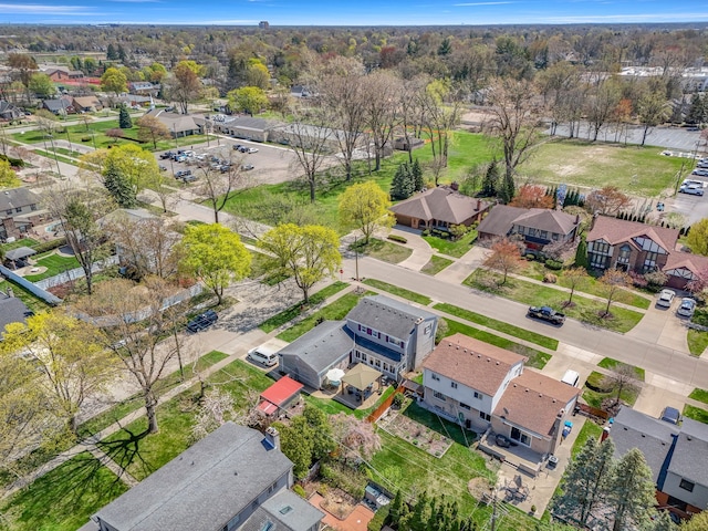 aerial view with a residential view