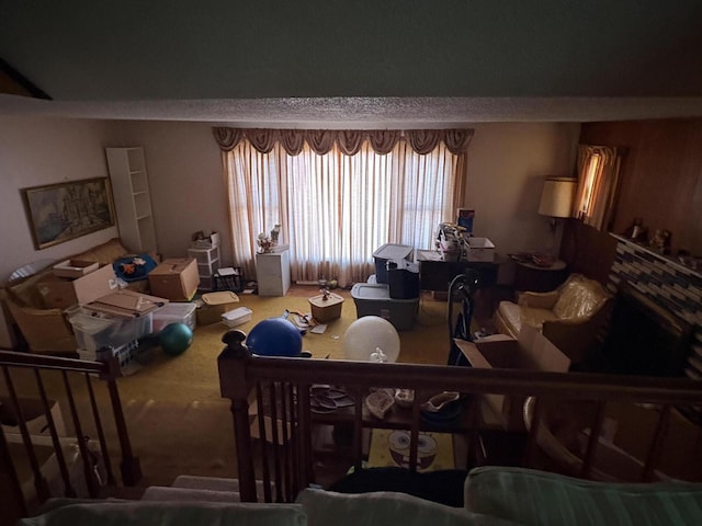 view of carpeted living area