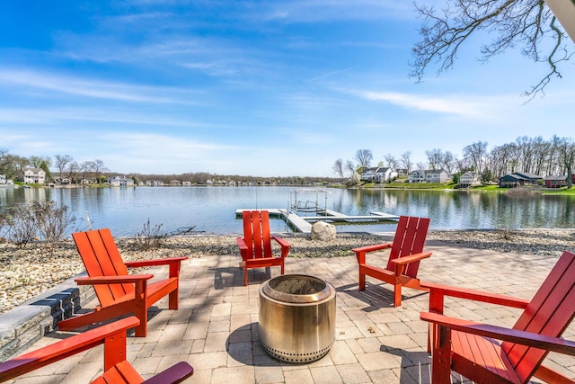 1300 N Eagle Lake Dr, Kalamazoo, MI 49009 - dock area featuring a water view and a patio