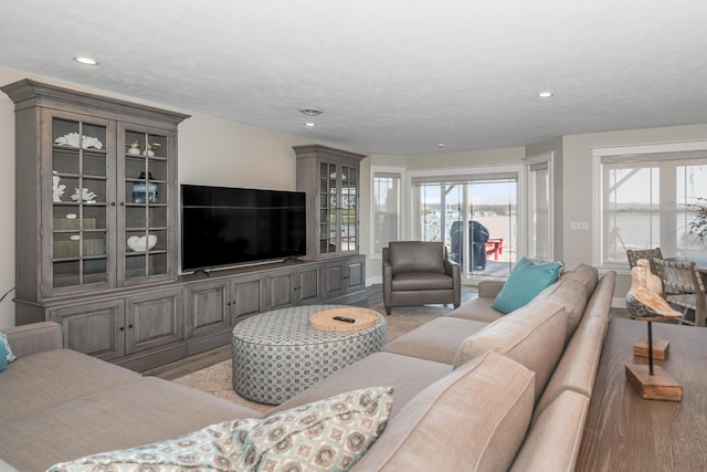 1300 N Eagle Lake Dr, Kalamazoo, MI 49009 - living area featuring recessed lighting and wood finished floors