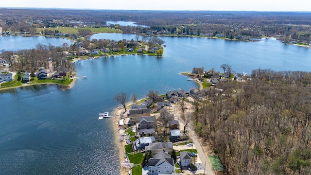 1300 N Eagle Lake Dr, Kalamazoo, MI 49009 - aerial view with a water view, a forest view, and a residential view