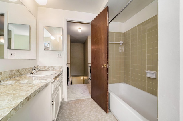 full bath with vanity and shower / bath combination