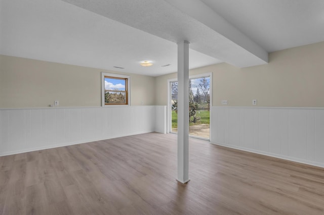 9315 Kingsley Dr, Onsted, MI 49265 - basement with wainscoting and wood finished floors