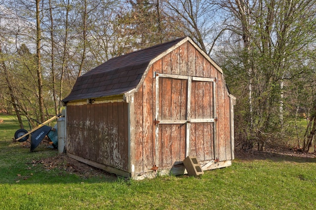 view of shed